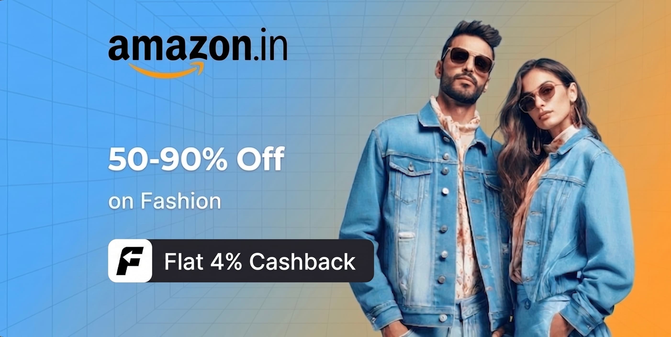 Amazon 50-90% Off Fashion - Flat 4% Cashback